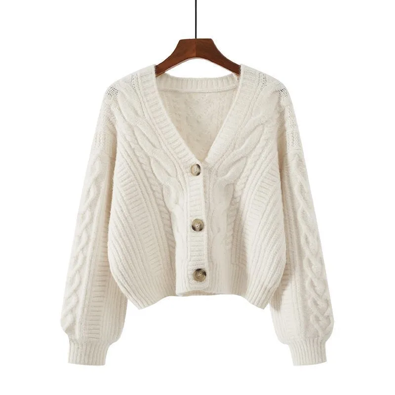 Aiertu y2k outfits Spring Korean Style Western Style Sweater Women's Retro Top Loose V-neck Short Knitted Cardigan Coat Fashion