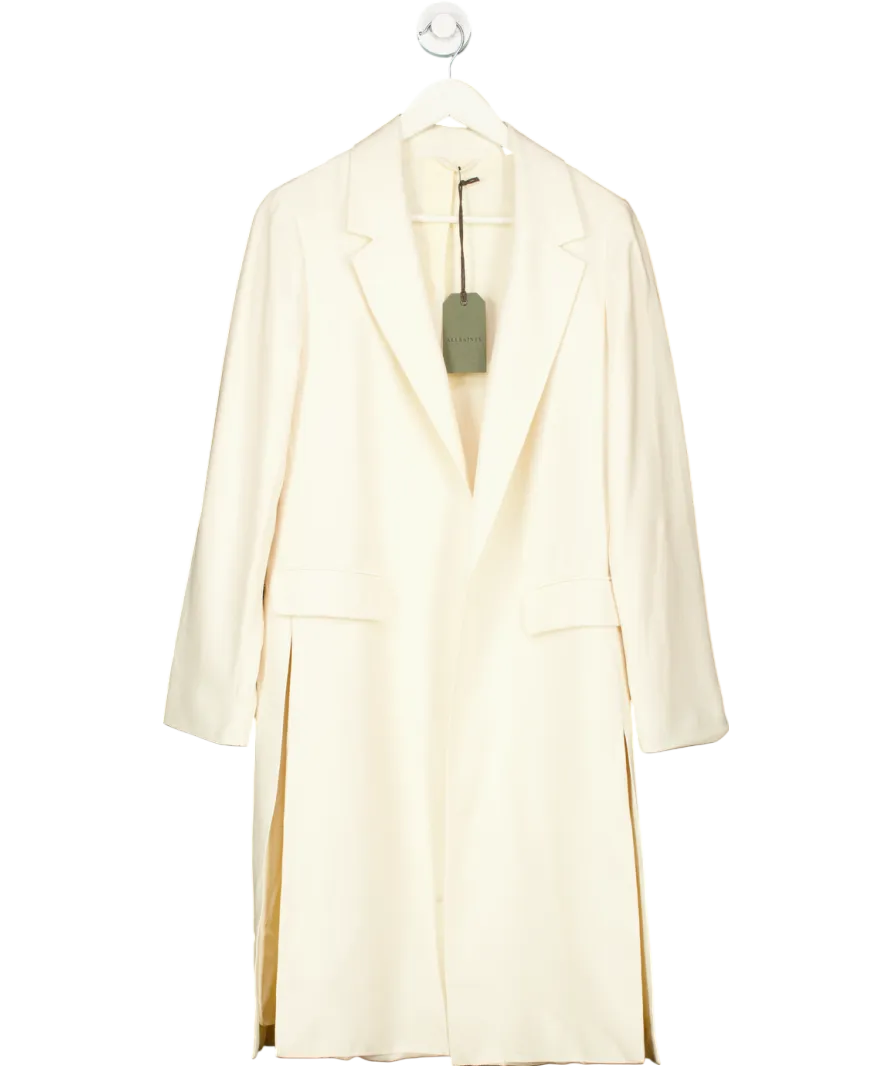 AllSaints White Aleida Duster Coat UK 6