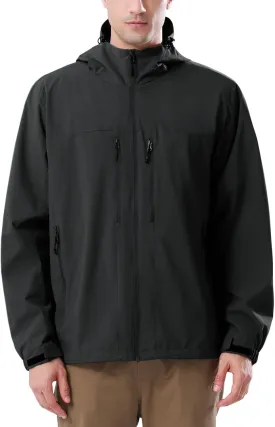 CAMEL CROWN Men's Waterproof Softshell Jacket Lightweight Windbreaker Hooded Rain Coat For Outdoor Hiking