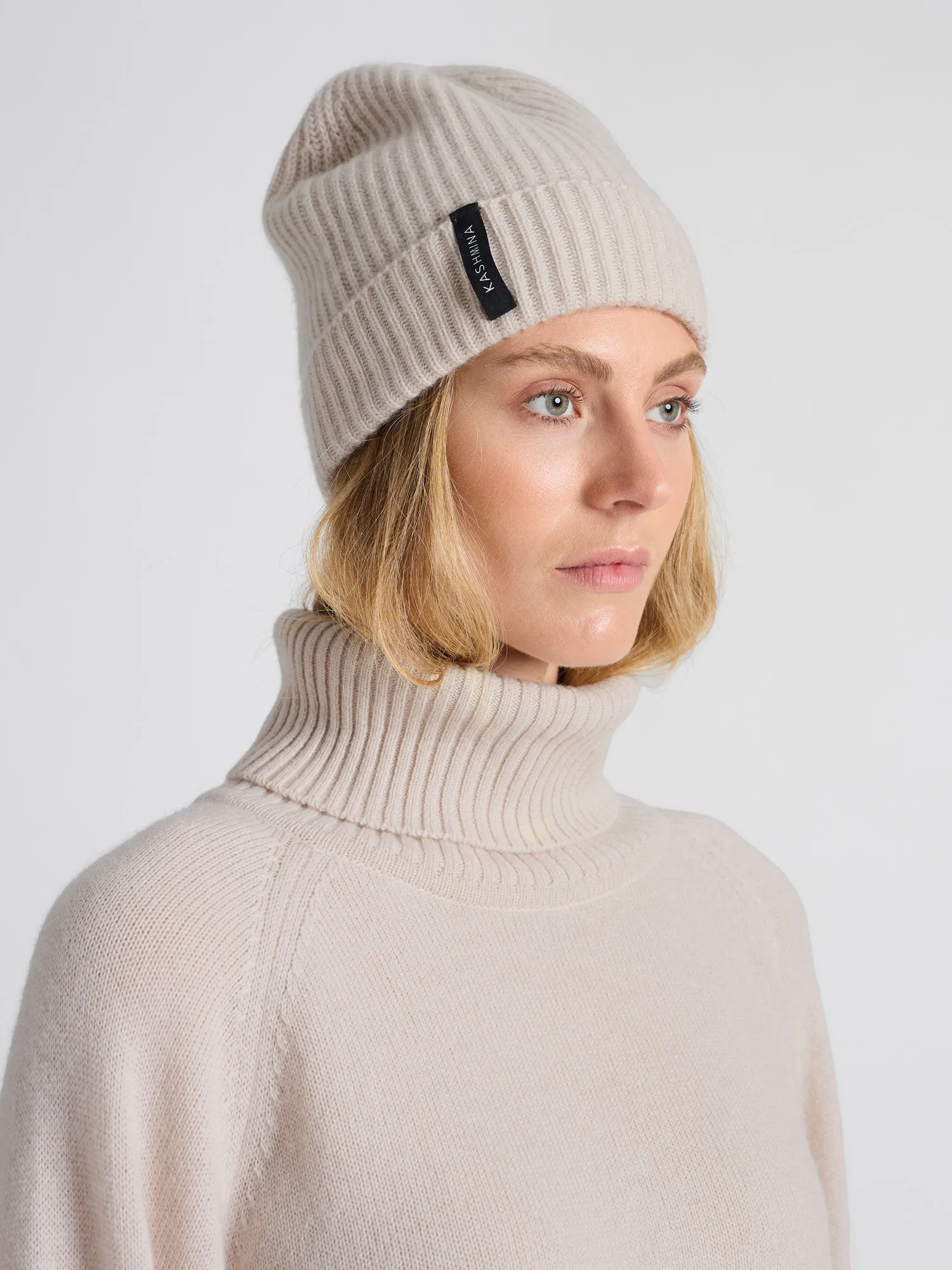 Cashmere beanie "Elli" - Cream