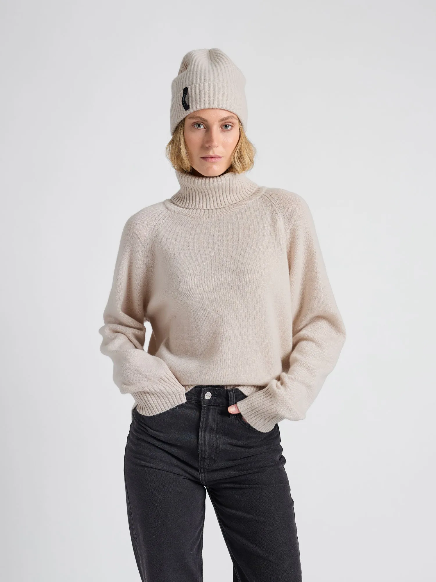 Cashmere beanie "Elli" - Cream