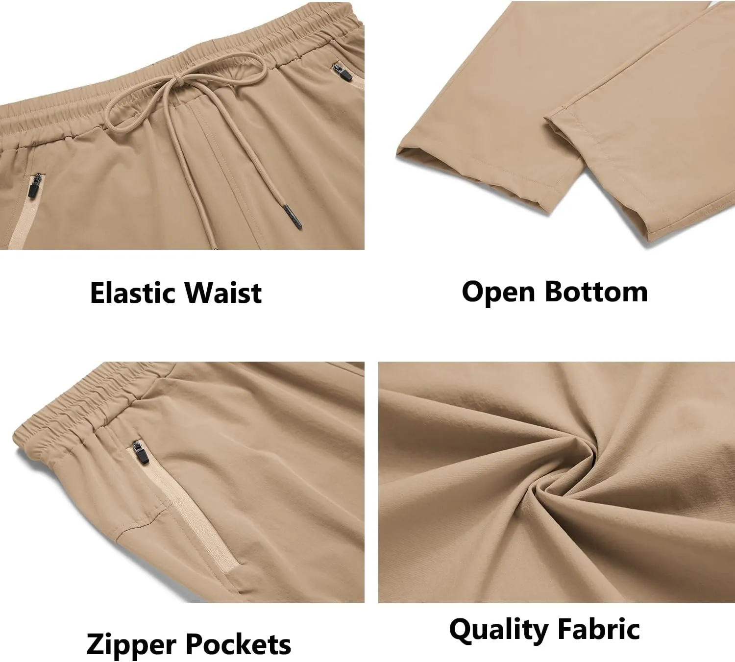 COOFANDY Men's Hiking Pants Lightweight Athletic Pants Quick Dry Active Running Joggers with Zipper Pockets