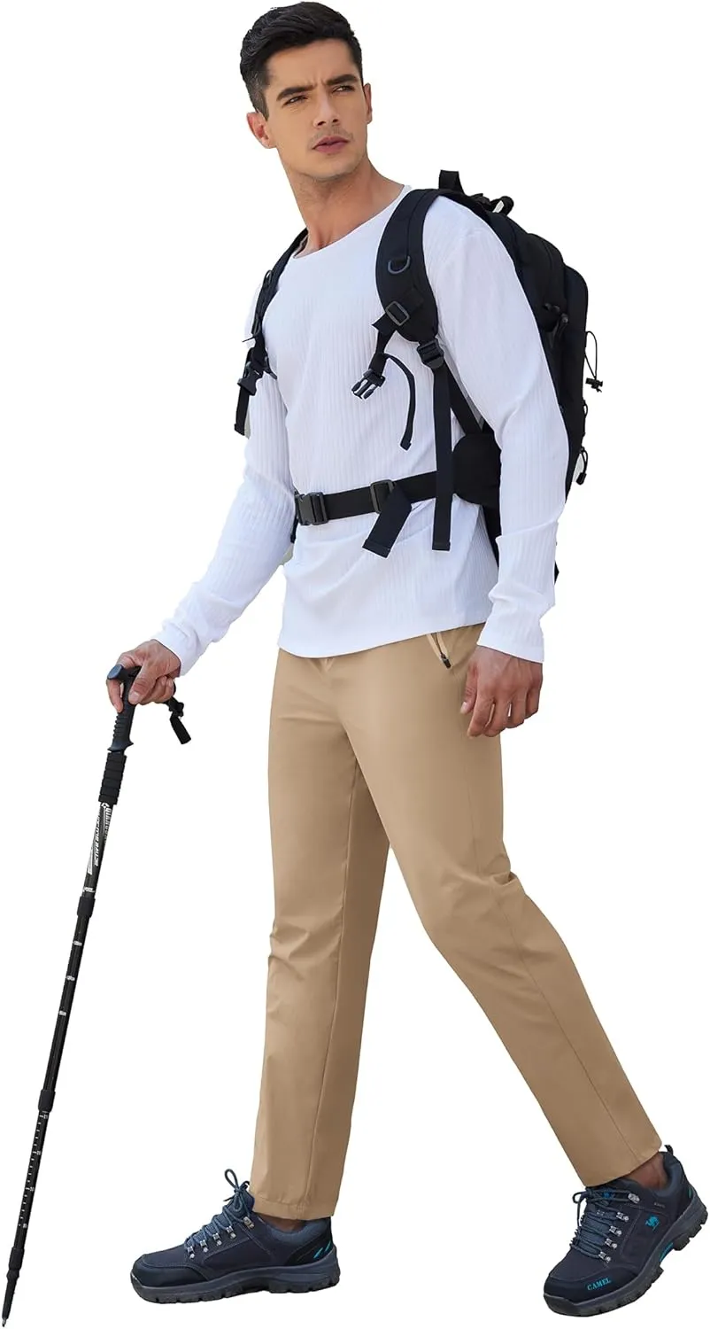 COOFANDY Men's Hiking Pants Lightweight Athletic Pants Quick Dry Active Running Joggers with Zipper Pockets