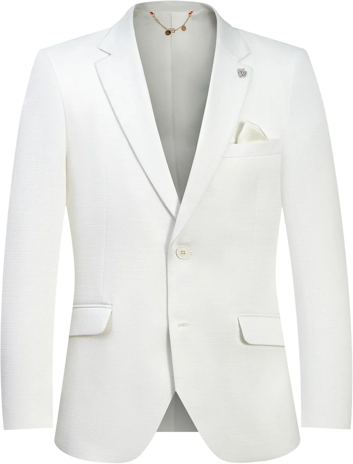 Elie Balleh Mens Solid Blazer and Sports Coat, Premium Stylish & Comfortable with Natural Stretch, Distinctive Design, White X-Large