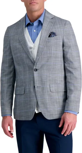 Haggar Men's Slim Fit Plaid Windowpane Sport Coat Blazer