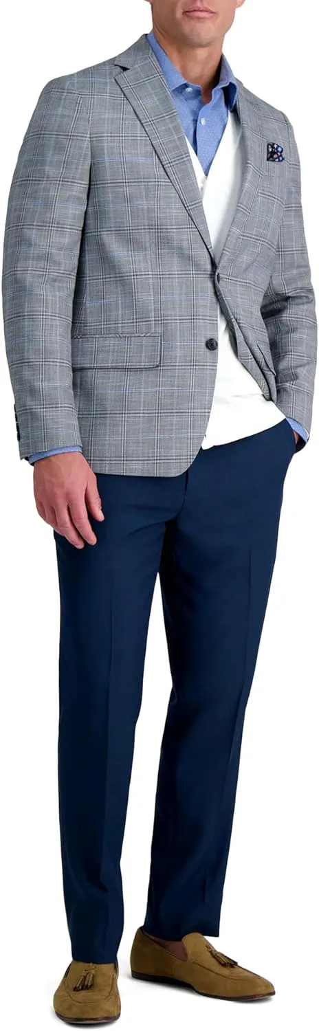 Haggar Men's Slim Fit Plaid Windowpane Sport Coat Blazer