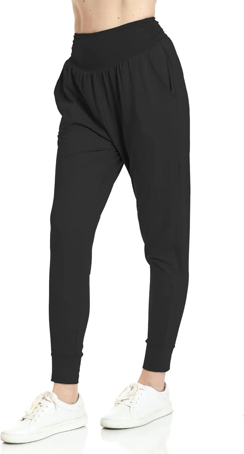 Leggings Depot Women's Yoga Joggers Pants Loose Fit Workout Harem Pants with Pockets