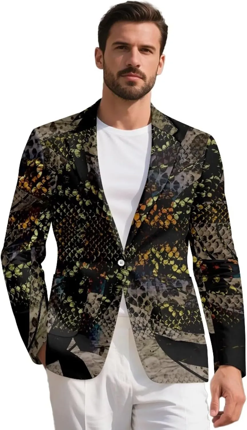 Mens Blazer Casual Linen Sport Coat Jacket for Men, 1 Buttons Long-Sleeved Blazer for Business, Wedding