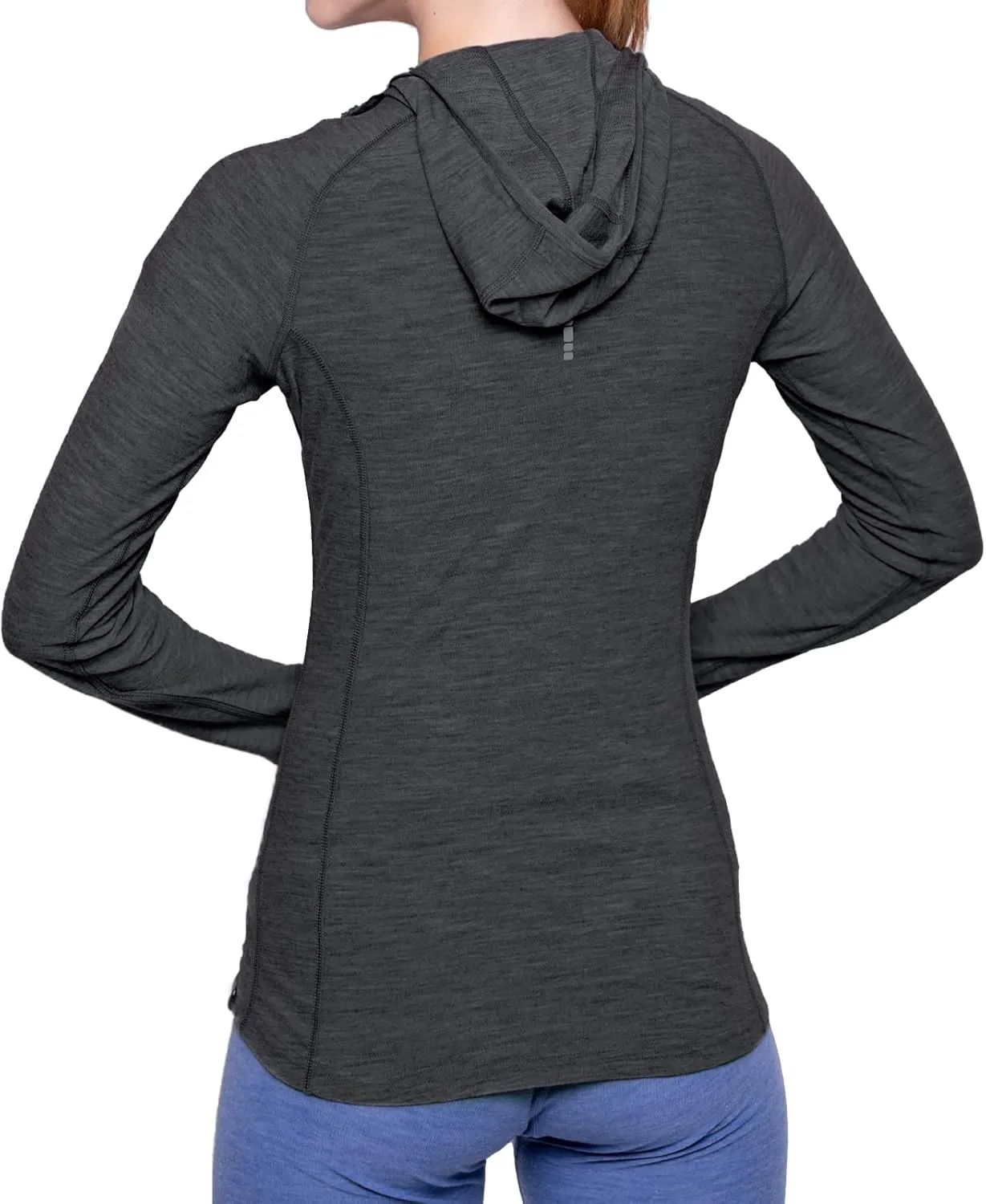 MERIWOOL Womens Base Layer Hoodie Lightweight Merino Wool Long Sleeve Thermal