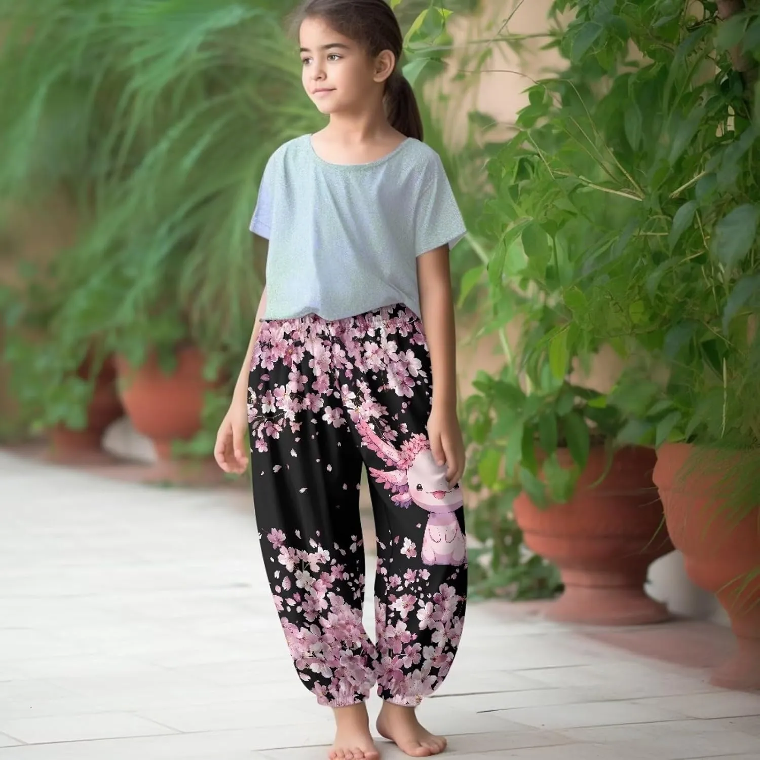 Renewold Kids Loose Sweatpants Casual Lounge Pants Boys Sport Jogger Pants Girls Yoga Dance Trousers Activewear
