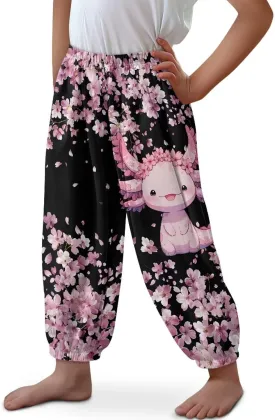 Renewold Kids Loose Sweatpants Casual Lounge Pants Boys Sport Jogger Pants Girls Yoga Dance Trousers Activewear