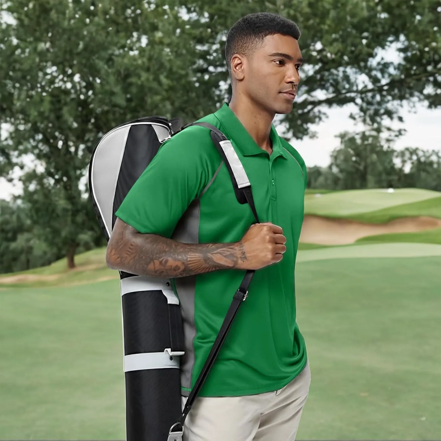 TIHEEN Golf Shirts for Men,Short Sleeve Moisture Wicking Proformance Big & Tall Polo Shirts
