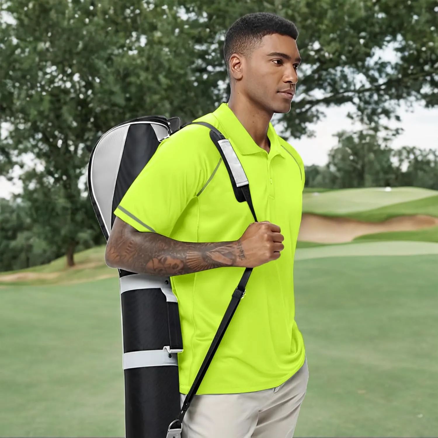 TIHEEN Golf Shirts for Men,Short Sleeve Moisture Wicking Proformance Big & Tall Polo Shirts