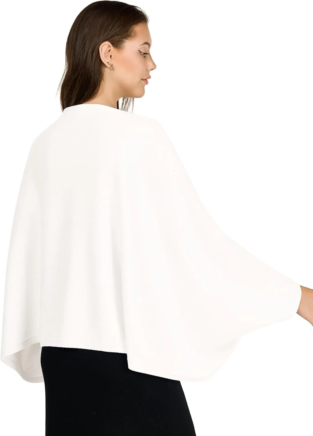 VENVSBEE Shawl Wraps For Women Soft Cashmere Feel Wrap Sweater Knitted Shawl Scarf With Sleeves